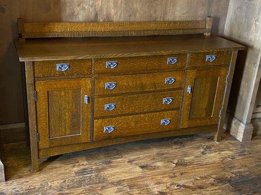 Custom Made Mission/Arts And Crafts Style Sideboard, Solid Quarter Sawn White Oak