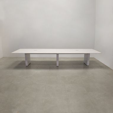 Custom Made Rectangular Shape Custom Conference Table, Engineered Stone Top - Aurora Meeting Table