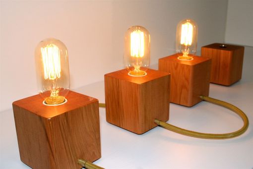 Custom Made Wood Block Lamps