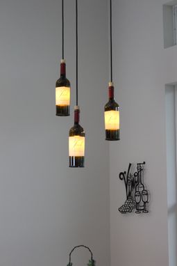 Custom Made Triple Pendant Light - Customer Bottles