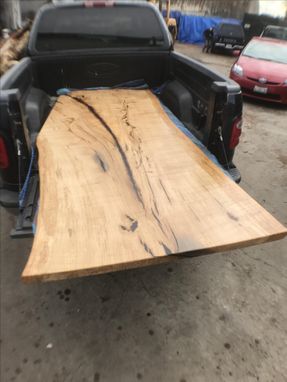 Custom Made Solid Oak Slab Dining Table