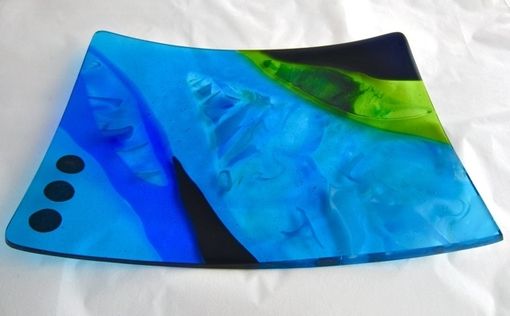 Custom Made Fused Glass Platter - Ocean