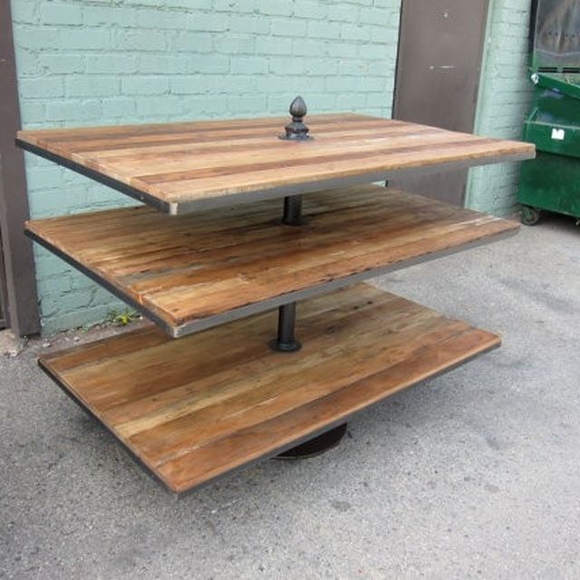Mark Poirier Design Mix Furniture Los Angeles Ca Reclaimed Wood And Iron Stacked Display Rack By