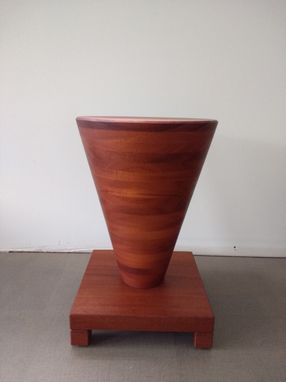 Custom Made Stacked Mahogany Cone Table