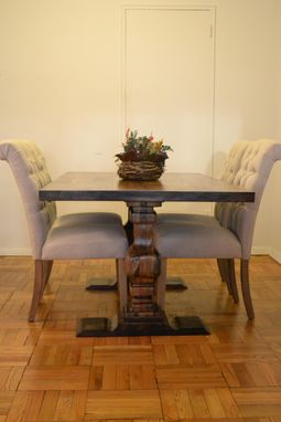 Custom Made 5 Foot Dining Room Table. Mixed Species Wood With Custom Designed Legs