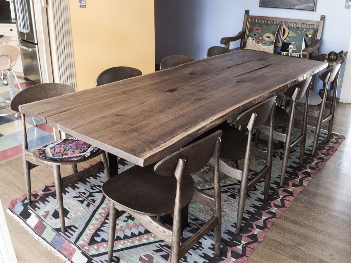 live edge wood slab dining table