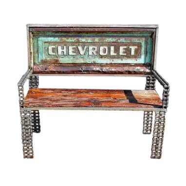 Custom Made Chain Metal Art Furniture / Truck Tailgate Garden Bench