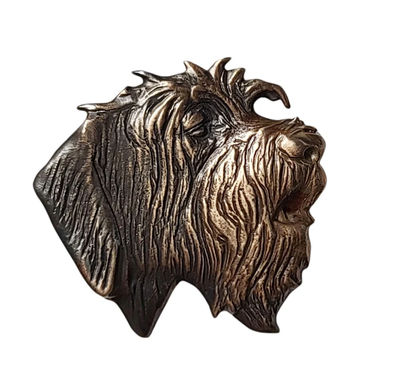 Custom Made Wirehaired Pointing Griffon Hunting Bronze Pin Griff Wpg Griffon Gift Griffon Badge