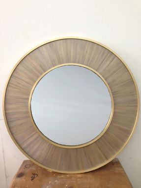 Custom Made Silvered Straw Marquetry Mirror