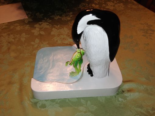 Custom Made Frog And Penguin Backward Kiss