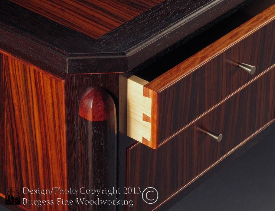 Custom Elegant Executive Desk In Rosewood And Wenge by Burgess Fine