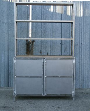 Custom Made Modern Industrial Hutch/Buffet With Shelves. Liquor Cabinet. Unique. Made To Order.