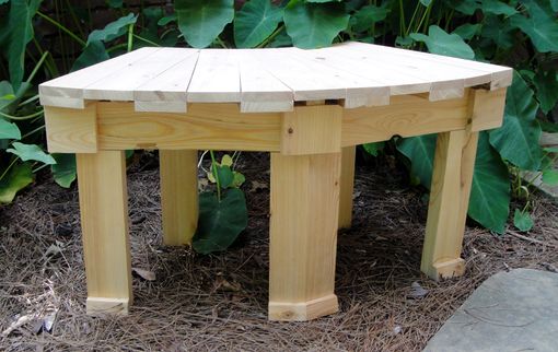 Custom Made 36 Inch And 46 Inch Stained Or Natural Solid Cypress Fan Bench For Year Round Indoor Or Outdoor Use