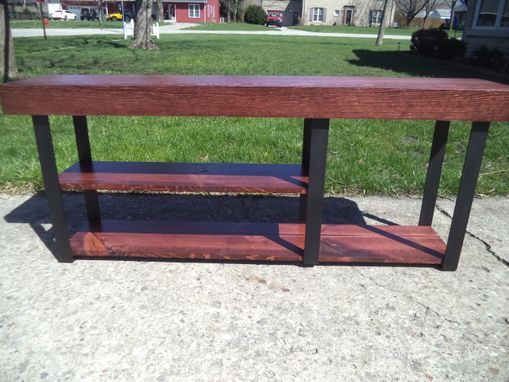 Custom Made Bench, Farmhouse Style Bench With 3 Legs And 3 Shelves