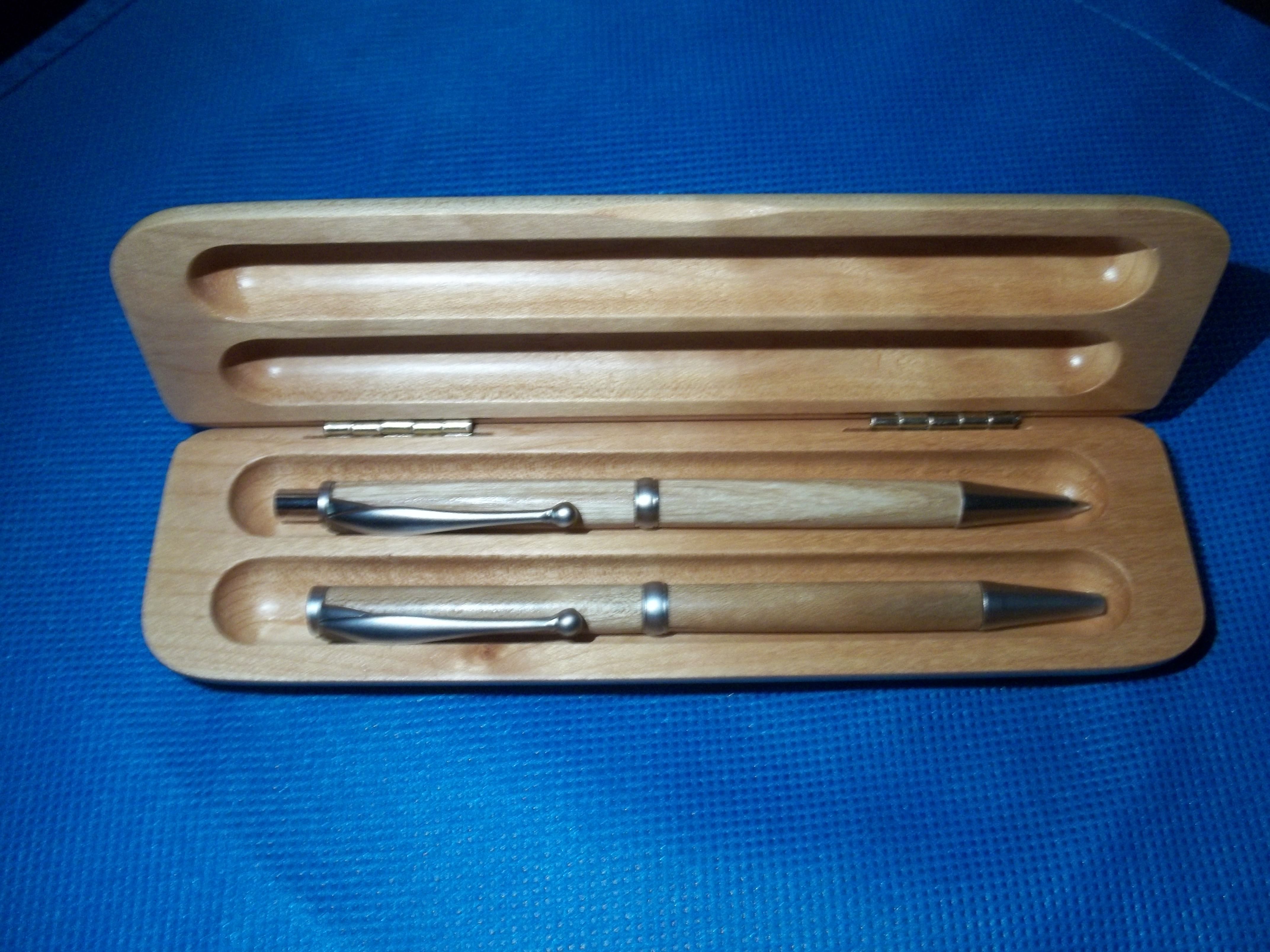 Hand Crafted Pen And Pencil Sets With Wooden Box by Bluehorn Custom ...