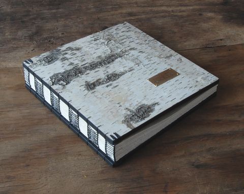 Custom Made White Birch Wedding Or Vacation Home Guest Book