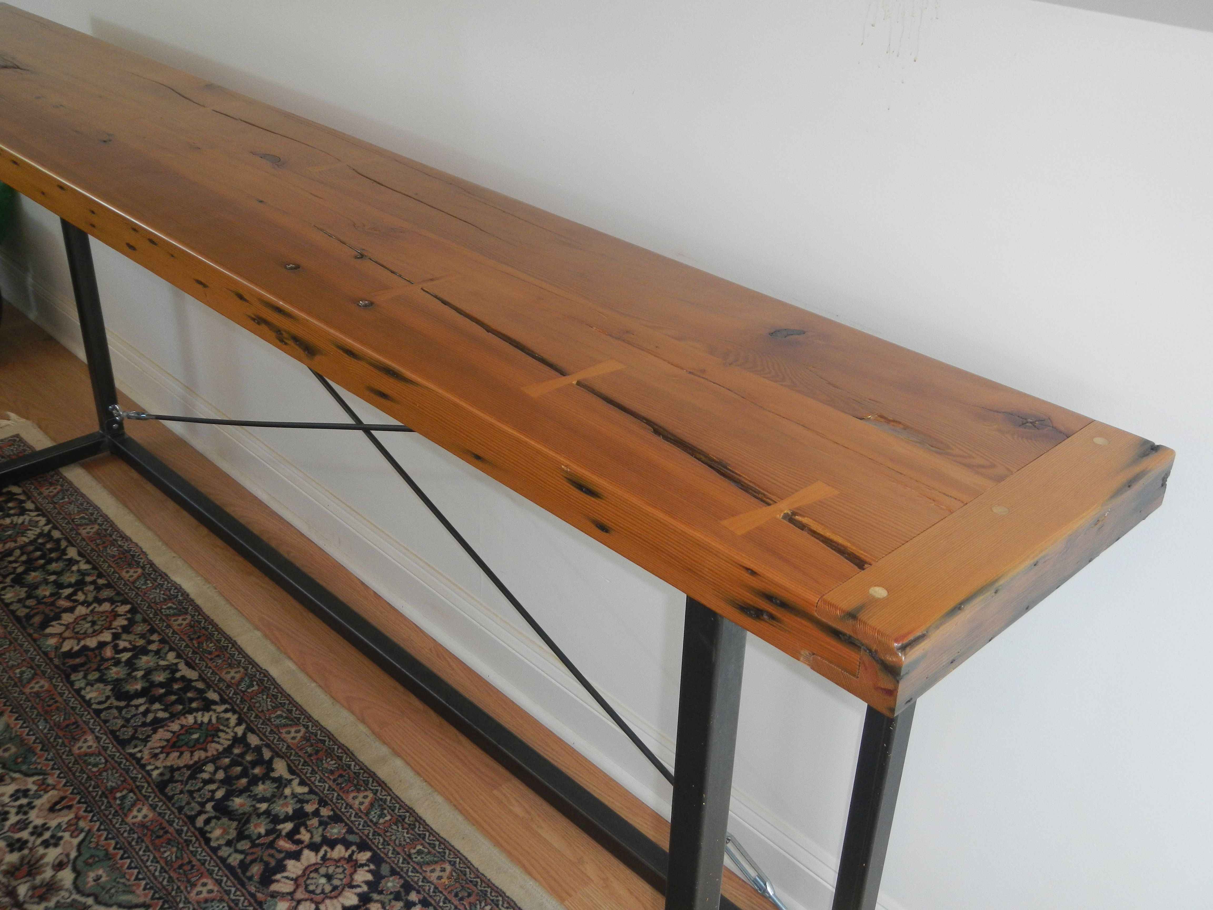 Hand Made Large Reclaimed Wood Console Table By Don Yacovella 