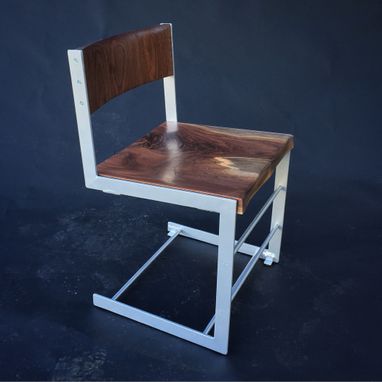 Custom Made Cantilevered Walnut Chair