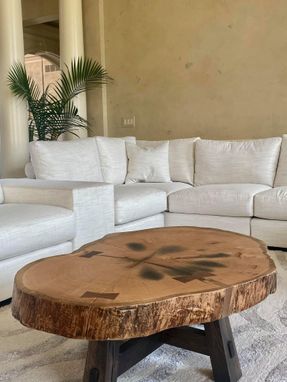 Custom Made Wood Slab Live Edge Coffee Table