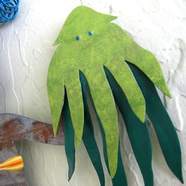 Custom Made Handmade Upcycled Metal Mermaid And Squid Wall Art Sculpture