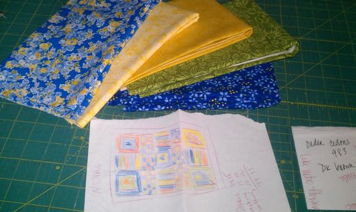 Custom Made Blue And Yellow Floral Wall Hanging
