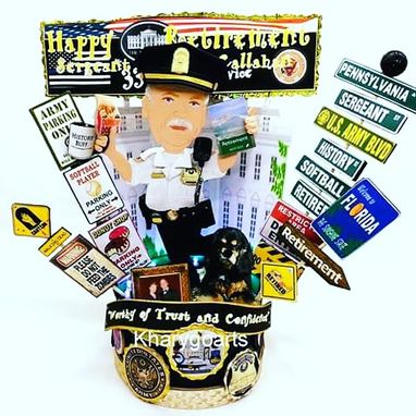 Custom Made Police Officer Custom Birthday Cake Topper, Look Alike Police Cartoon Portrait