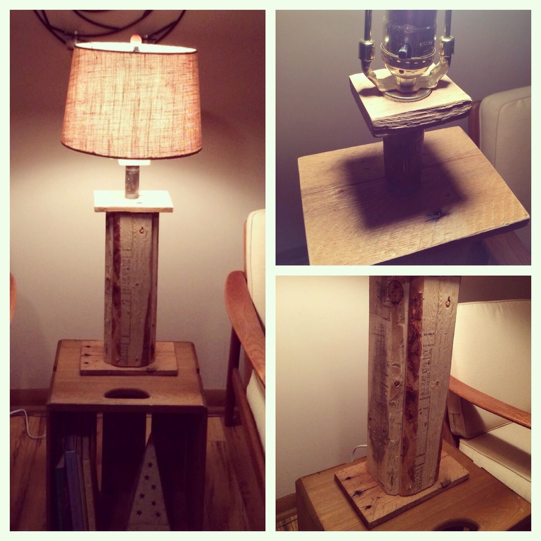 Custom Reclaimed Pallet Wood Lamp by TAJ Woodcraft, LLC