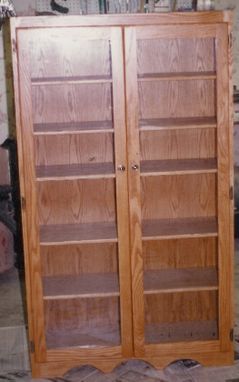 Custom Made Classic Glass Front Display Case With Adjustable Shelves