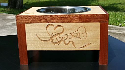 Custom Made Personalized Elevated Pet Bowl Stand