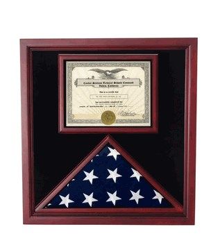 Custom Made Extra Large Award And Flag Display Case For 3x5 Flag