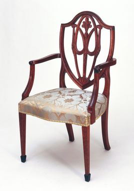 Custom Made Mahogany Shield Back Arm Chair