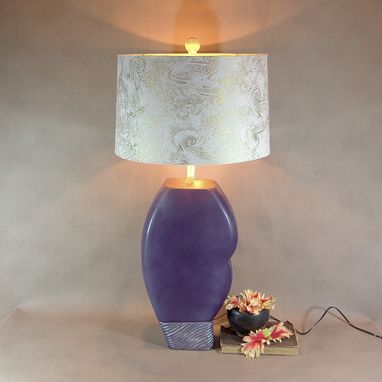 Custom Made Mod Upcycled Lamp- Statement Lamp- Purple And Silver- One Of A Kind Lamp