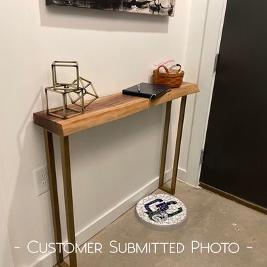 Custom Made Live Edge Table For Entryway Or Foyer Black Walnut