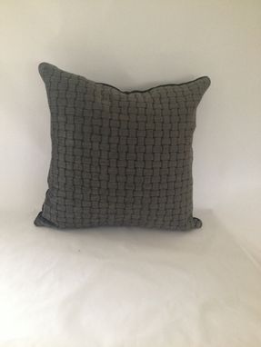 Custom Made Charcoal And Black Woven Look Pillow Cover