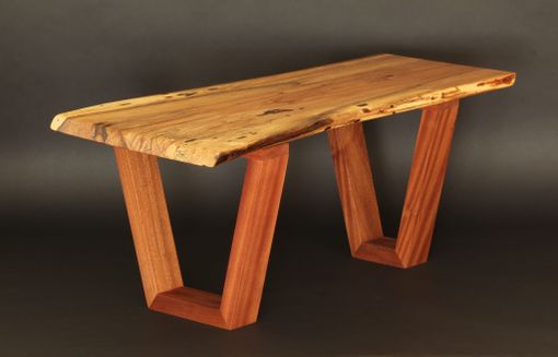 Custom Made Spalted Maple Slab Coffee Table On Sapele Legs