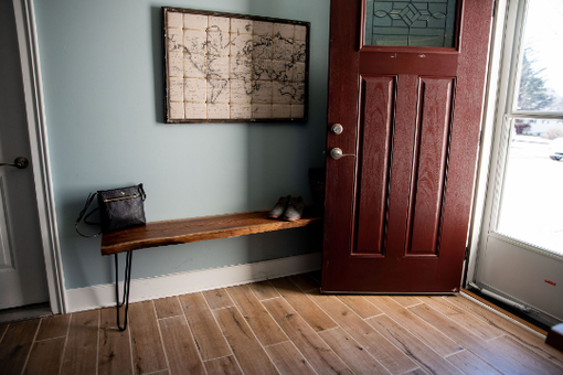 Custom Made Mudroom Bench, Window Bench, Long Bench, Bathroom Bench, Rustic Bench, Living Room Bench, Walnut