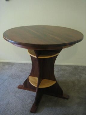 Custom Made Black Walnut And Ash Tall Dining Table.