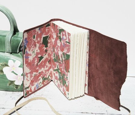Custom Made Leather Bound Journal Rose Travel Diary Handmade Silkscreen Brass Art Notebook