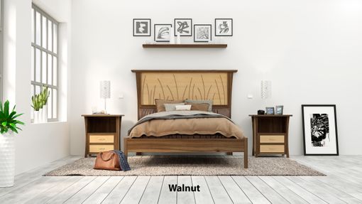 Custom Made Walnut Bed Frame Queen, King Size Bed, Walnut Headboard, Platform Bed, Curly Maple,