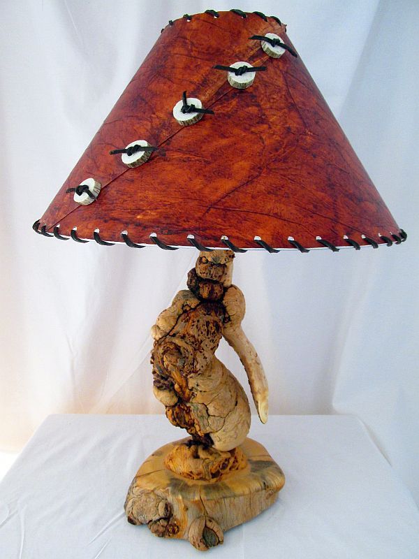 Custom Made Pine Burl Rustic Wooden, Rustic Wood Table Lamps