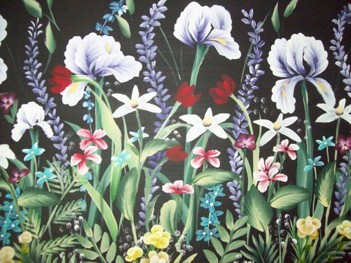 Custom Made Original Painting On Masonite Titled: Iris Garden