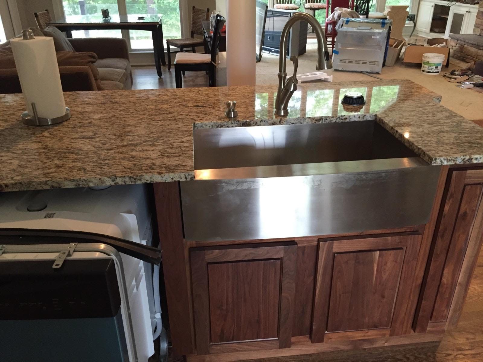 Custom Made Kitchen Island With Spice Rack, Dishwasher And Granite Foot