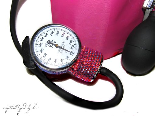 Custom Made Crystallized Sphygmomanometer Blood Pressure Cuff Pink Medical Bling European Crystals Bedazzled