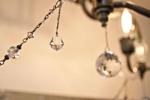 Custom Made Crystal Strands Bathroom Vanity Fixture