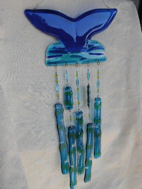 Custom Made Whale S Tail Glass Wind Chimes By Josee Art Custom Made Whale S Tail Glass Wind Chimes