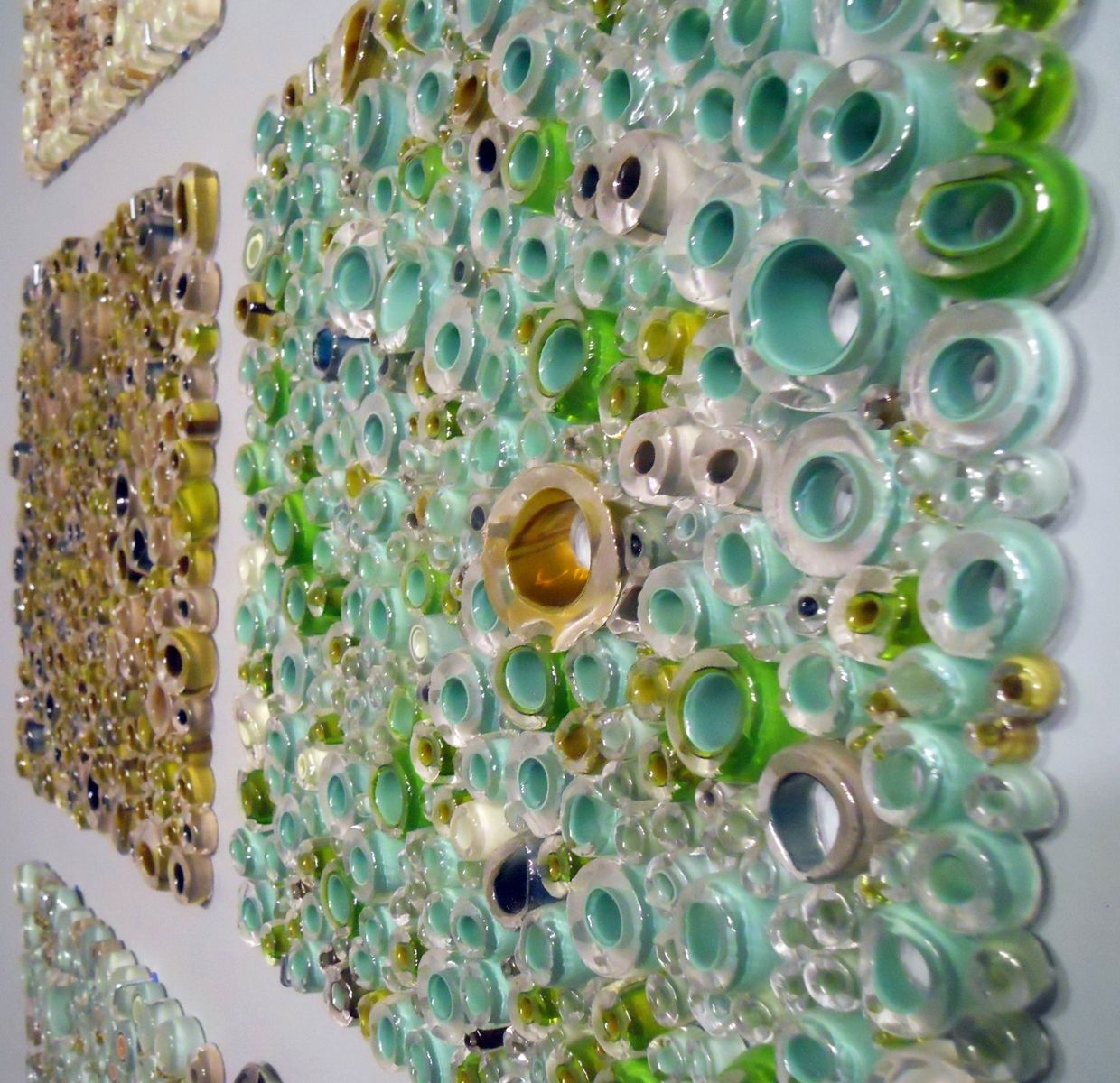 Hand Made Glass Wall Panel Art Work, Fused Tubing Series by Wolf