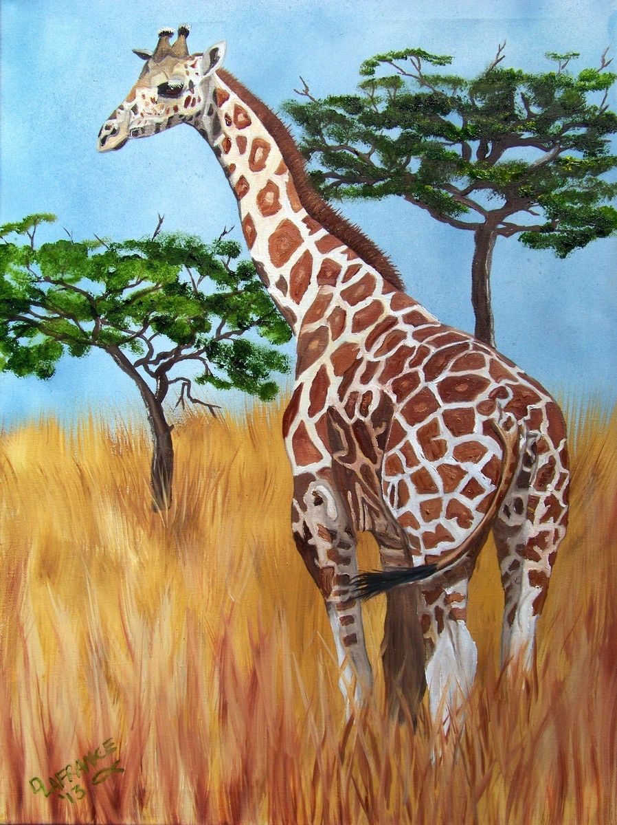 lion country safari giraffe painting