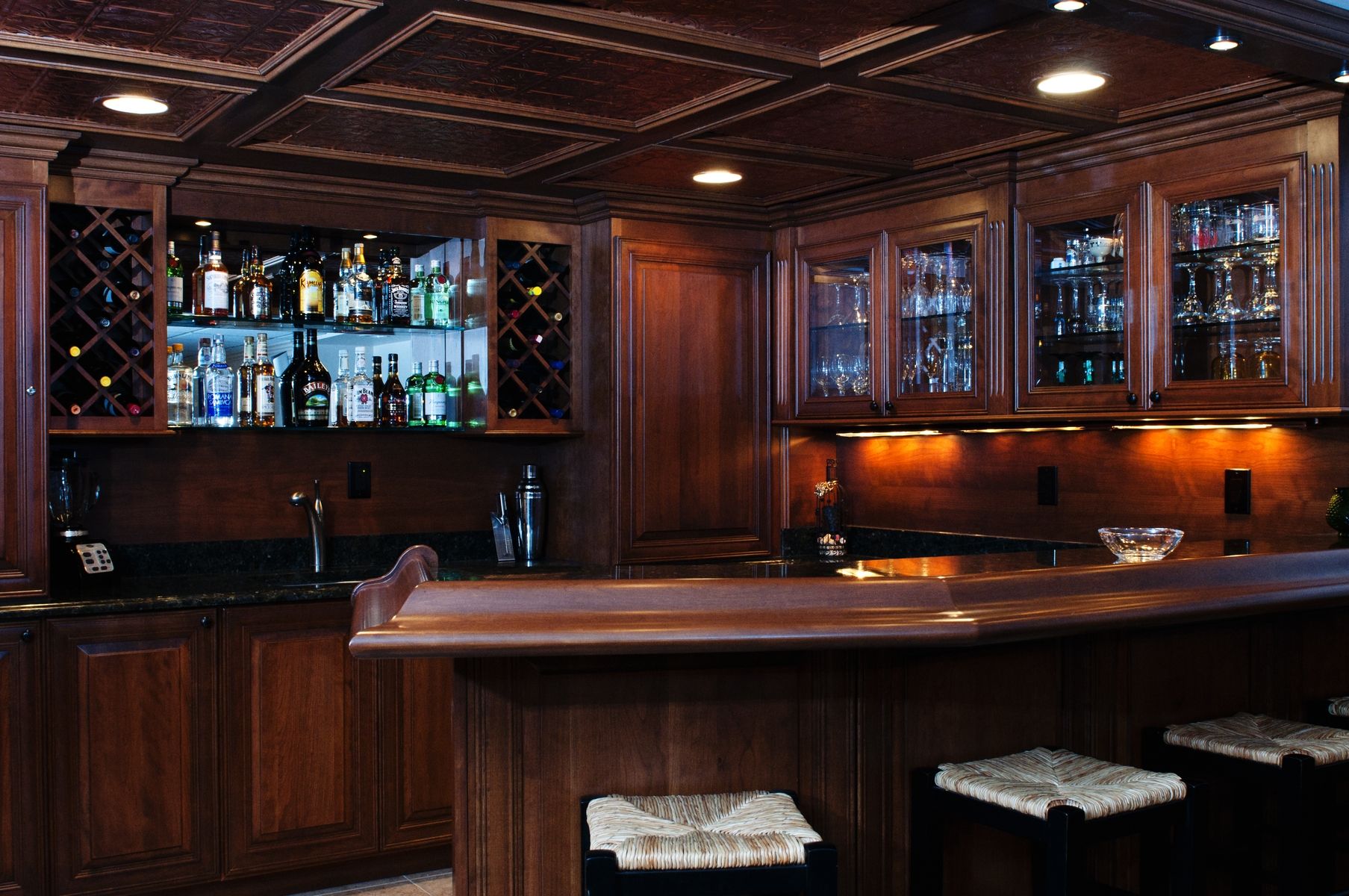 Hand Crafted Basement Bar By Custom Wood Creations CustomMadecom