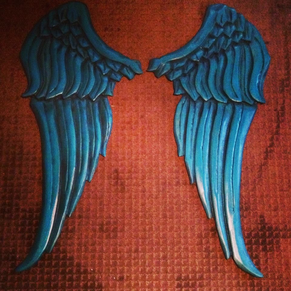 Hand Crafted Angel Wings Wall Decor Wood Carving by Nevermore Creations