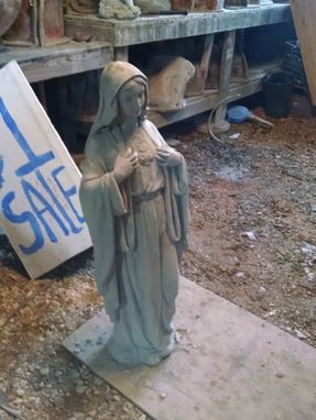 Custom Made 36" Sacared Heart Of Mary Or 34" Tall Jesus Concrete Statue
